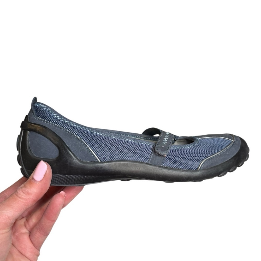 Privo by Clarks Mary Jane Flats 7M Navy Blue Comfort Mesh Leather Slip On